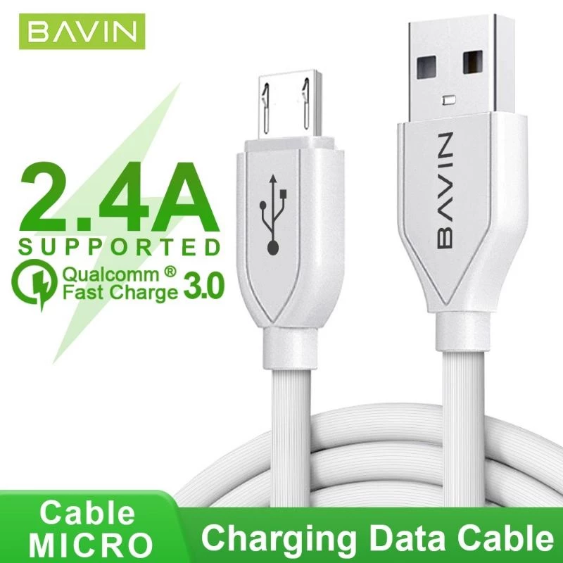 BAVIN Micro USB 1m Cable - Charging + Data Sync, Braided, Android