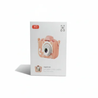كاميرا XO-XJ01 الرقمية للأطفال - عدسة مزدوجة بتصميم قطة وردي