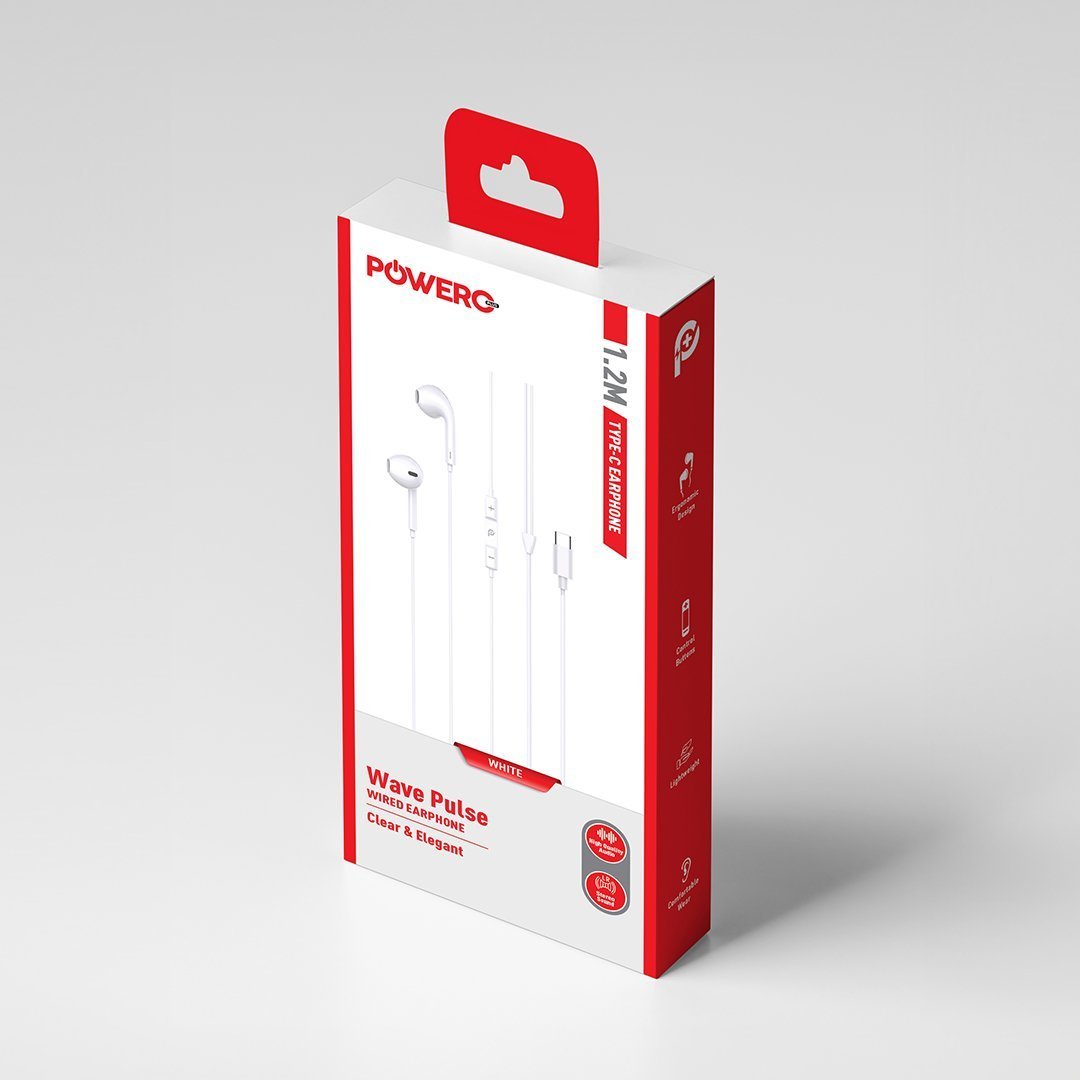 سماعات أذن سلكية Wave Pulse Type-C - 1.2م، تصميم مريح، مادة ABS - الصورة 2